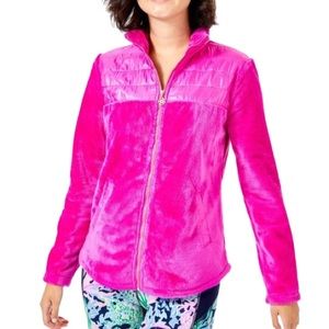 Lilly Pulitzer Leona Fleece Jacket in Elderberry EUC